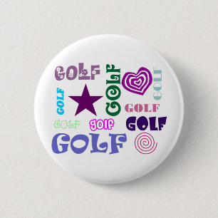 Golf Repeating 6 Cm Round Badge