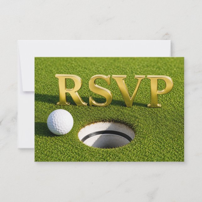 Golf respond card RSVP Golf Wedding RSVP Postcard  (Front)