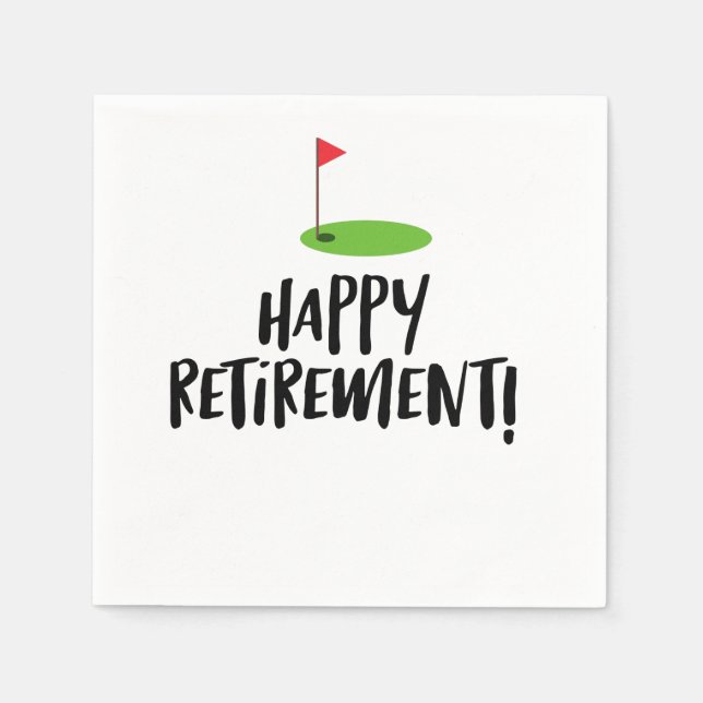 Golf Retire Happy Retirement with golf flag   Napkin (Front)