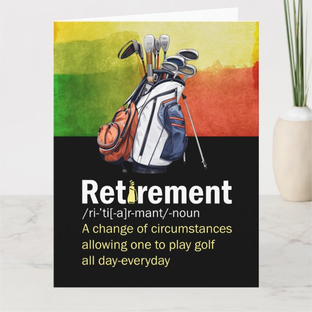 Golf Retirement definition for golfer Card (Front)