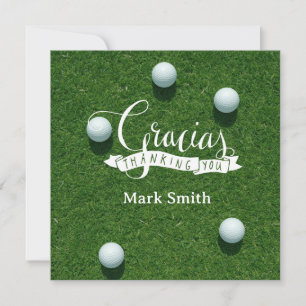 Golf  retirement for golfer Gracias  Thank You Card