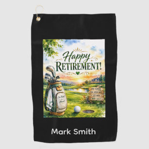GOLF RETIREMENT for Golfer on green grass Towel