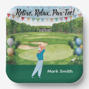 Golf  retirement for golfer  paper plate