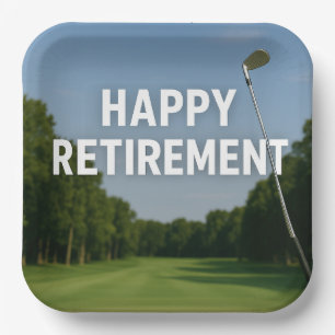 Golf retirement for golfer paper plate
