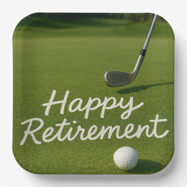Golf  retirement for golfer  paper plate (Front)