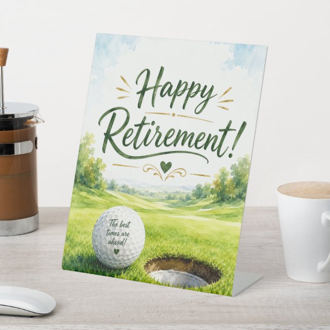 Golf Retirement for golfer  Pedestal Sign (In SItu)