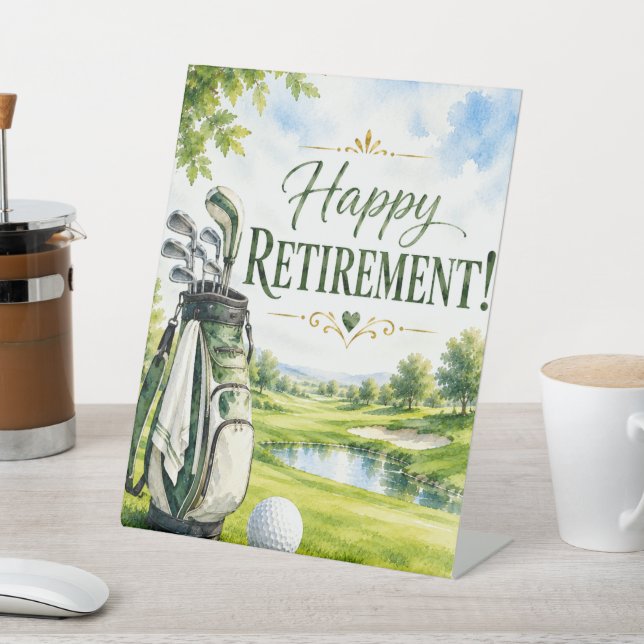 Golf Retirement for golfer  Pedestal Sign (In SItu)