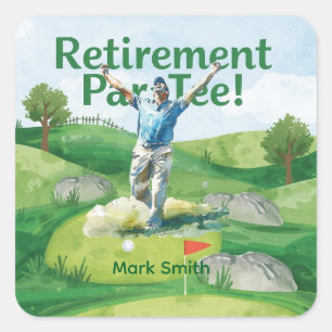 Golf  retirement for golfer  square sticker