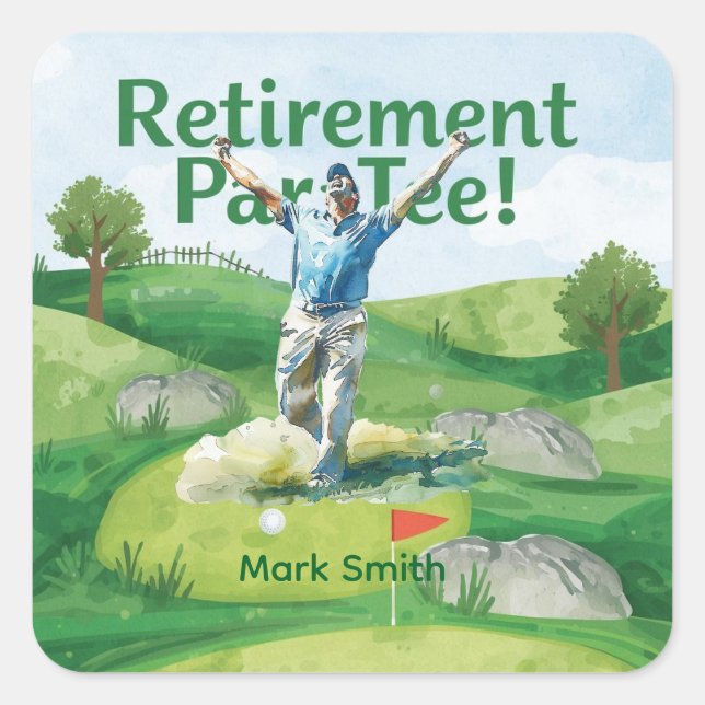 Golf  retirement for golfer  square sticker (Front)