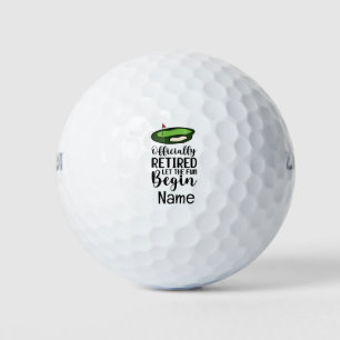 Golf Retirement for golfer with flag on green Golf Balls