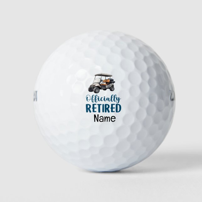 Golf Retirement for golfer with golf cart Golf Balls (Front)