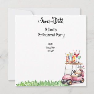 Golf retirement for woman golfer save the date