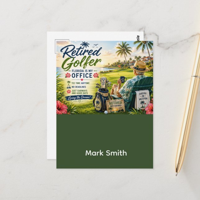 Golf Retirement in Florida Postcard (Front/Back In Situ)
