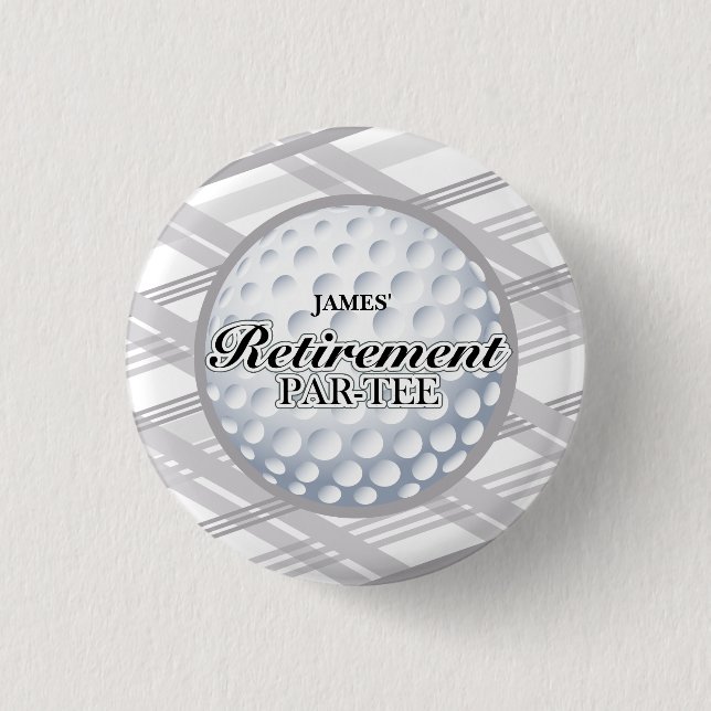 Golf Retirement Party Favour 3 Cm Round Badge (Front)
