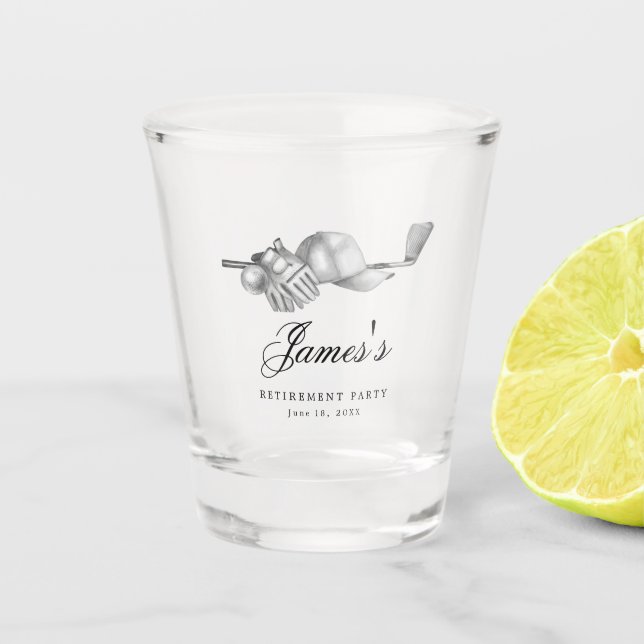 Golf Retirement Party Favour Custom Shot Glass (Front)