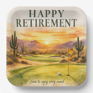 Golf Retirement Party in Arizona Paper Plate
