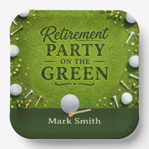 GOLF RETIREMENT Party on the green Paper Plate