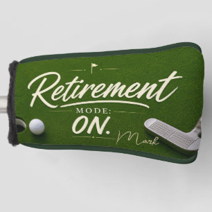 Golf retirement plan on green head cover