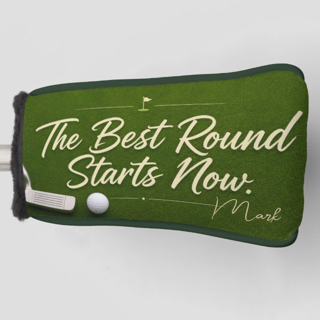 Golf retirement plan on green  head cover (Front)