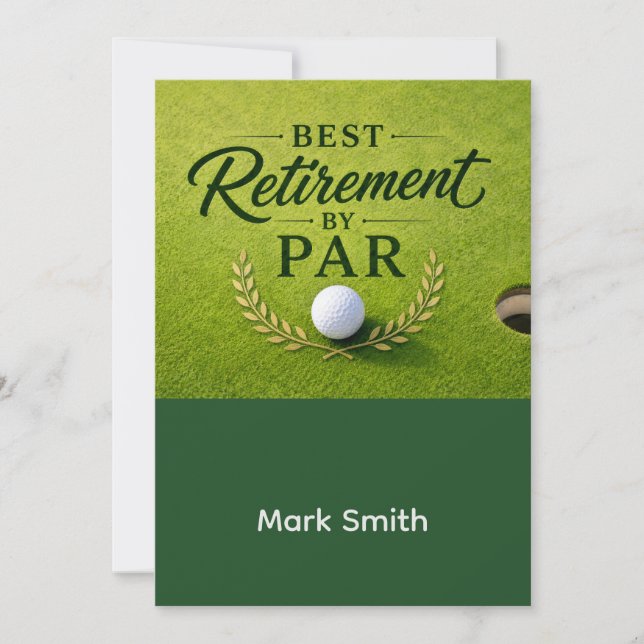 GOLF RETIREMENT Retire, Relax & ParTee for golfer Invitation (Front)