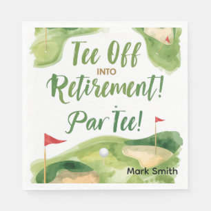 GOLF RETIREMENT Tee off ParTee for golfer Napkin