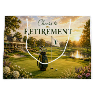 Golf Retirement themed for golfer on the course Large Gift Bag