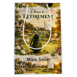 Golf Retirement Themed for Golfer on the Course Medium Gift Bag