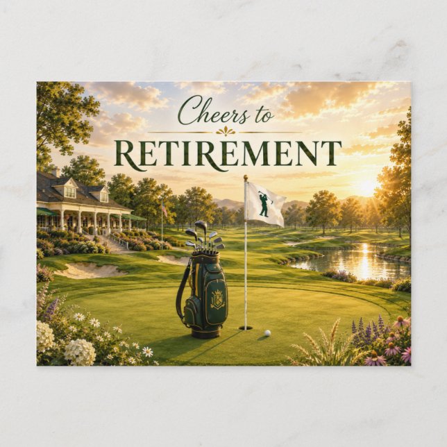 Golf Retirement themed for golfer on the course Postcard (Front)