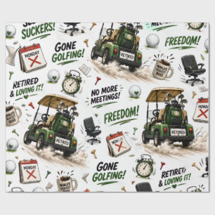 Golf Retirement themed for golfer Wrapping Paper