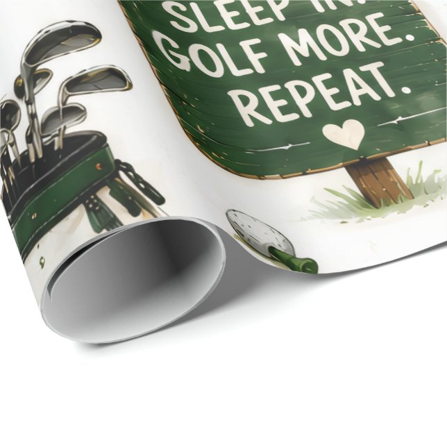 Golf Retirement themed for golfer Wrapping Paper (Roll Corner)