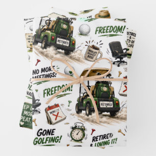 Golf Retirement themed for golfer Wrapping Paper Sheet