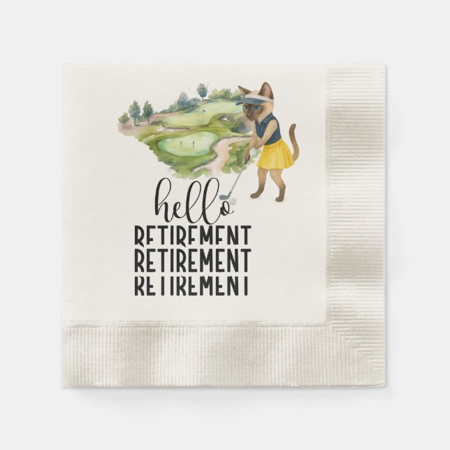 Golf Retirement themed for Siamese Cat lovers Napkin (Front)