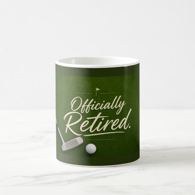 Golf retirement themed on green  coffee mug (Center)