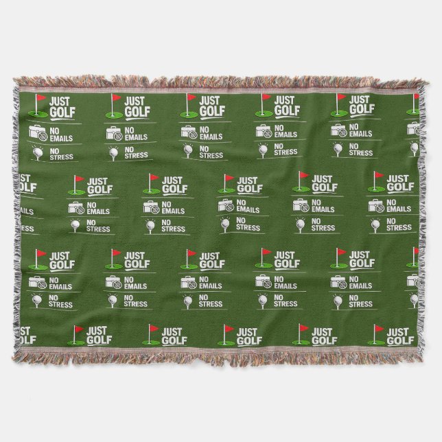 Golf Retirement themed with golf flag on green Throw Blanket (Front)