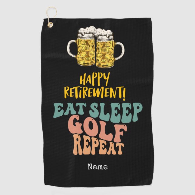 Golf retirement towel for golfer (Front)