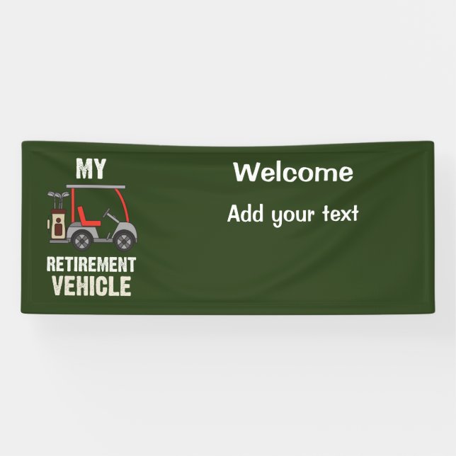 Golf retirement  vehicle for golfer  banner (Horizontal)