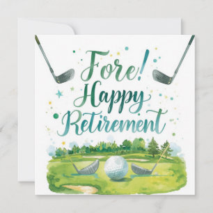 Golf Retirement with ball on green  Card