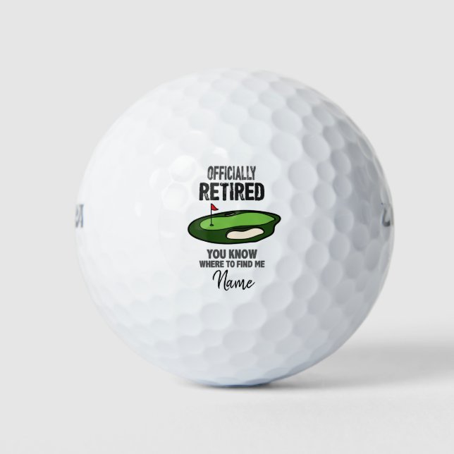 Golf Retirement with flag at golf course golfer  Balls (Front)