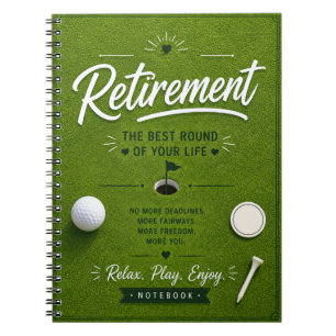 Golf Retirement with flag at golf course golfer  Notebook