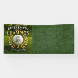 Golf Retirement with golf ball on green Banner