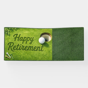 Golf Retirement with golf ball on green Banner