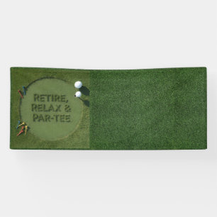 Golf Retirement with golf ball on green Banner