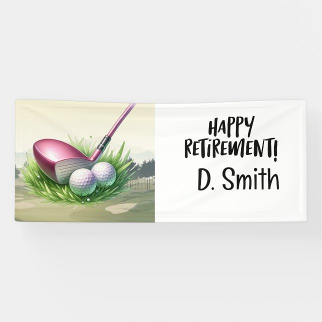 Golf retirement with  golf course background banner (Horizontal)