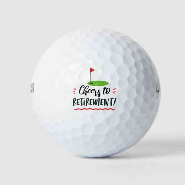Golf  Retirement with golf flag funny saying Golf  Balls (Front)