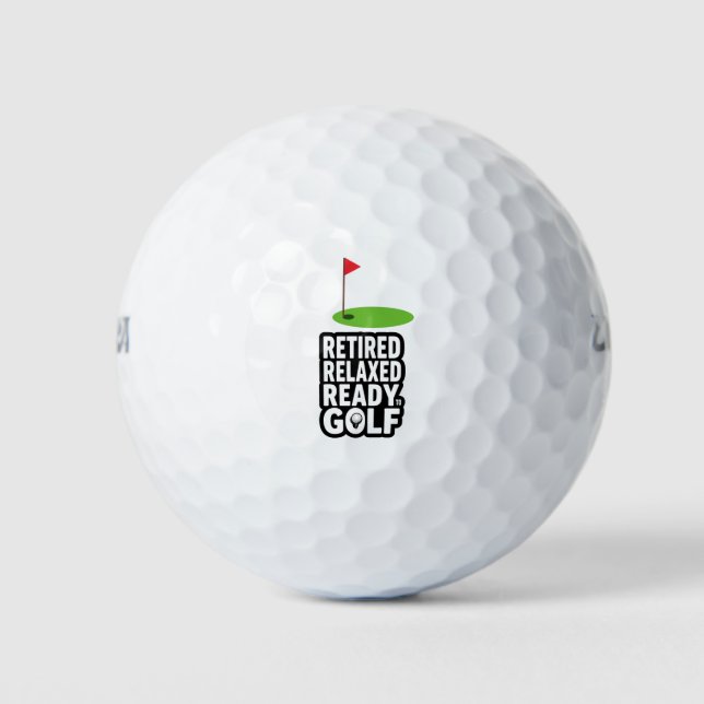 Golf  Retirement with golf flag Golf Balls (Front)