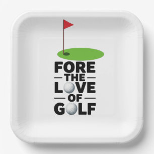 Golf  Retirement with golf flag  Paper Plate