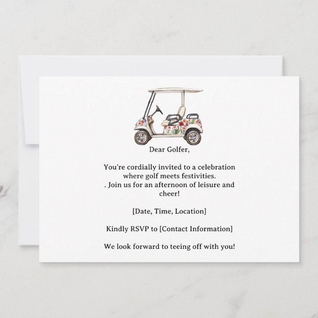 Golf  Retro Golf Chic: Woman Golfer at the Green Invitation (Back)