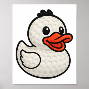 Golf Rubber Ducky Graphic Cute Women's Kids Golfin Poster