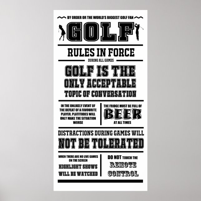 Golf Rules Print (Front)