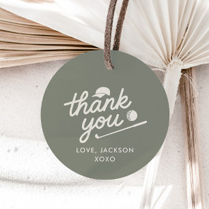 Golf Sage Green 1st Birthday Thank You Favour Tags